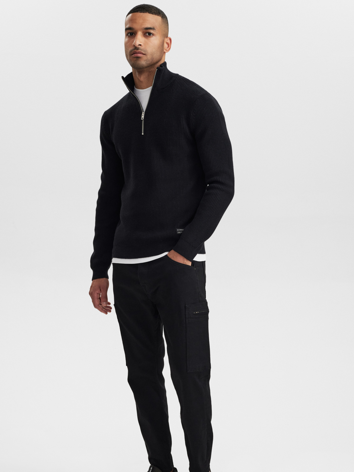 Gabba Cape Roll Neck Knit - Black