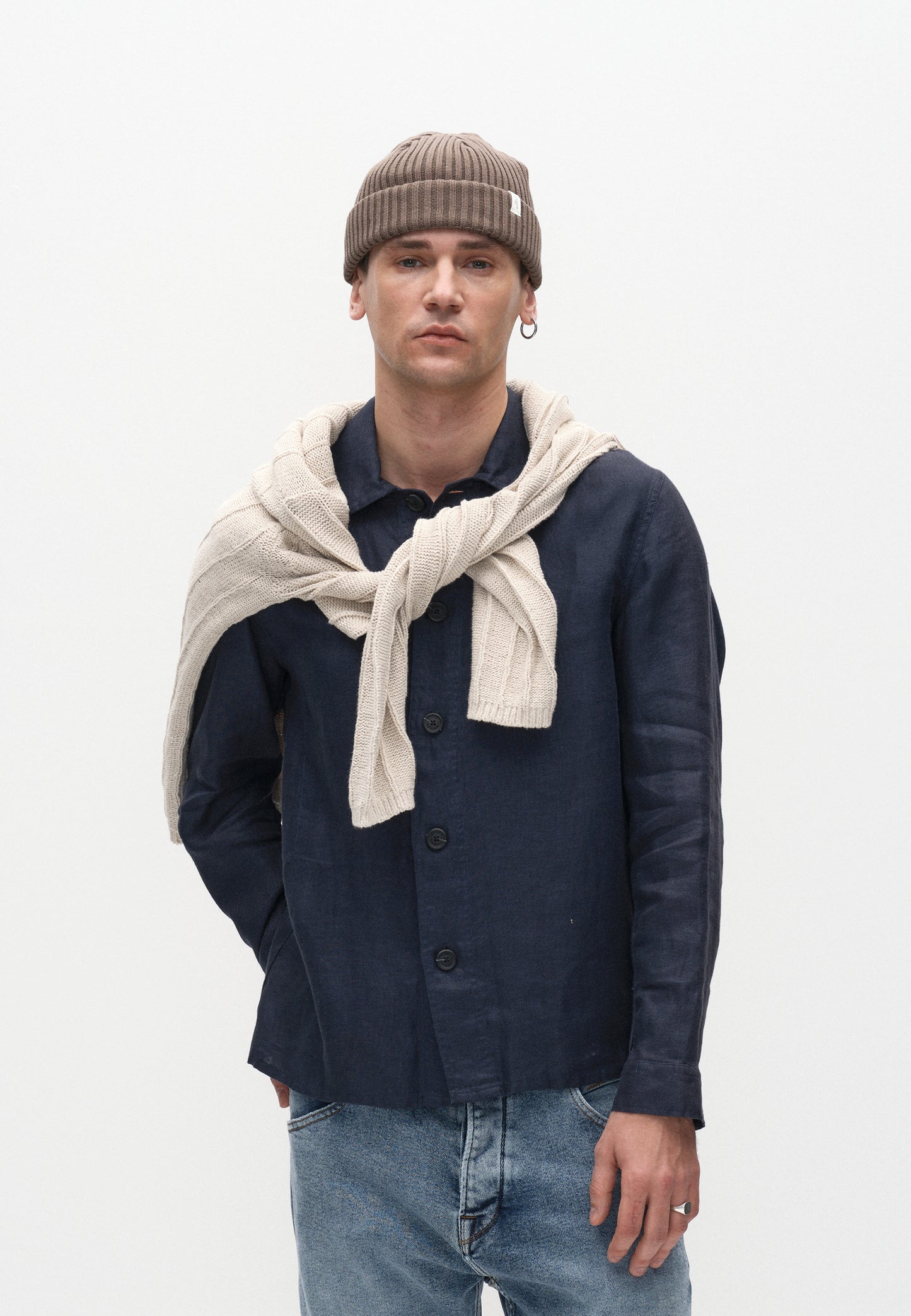 Gabba Peter Linen LS - Dress Blue