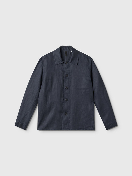 Gabba Peter Linen LS - Dress Blue